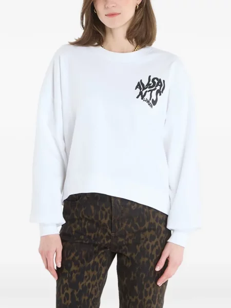Pulover Allsaints cu imagine alb