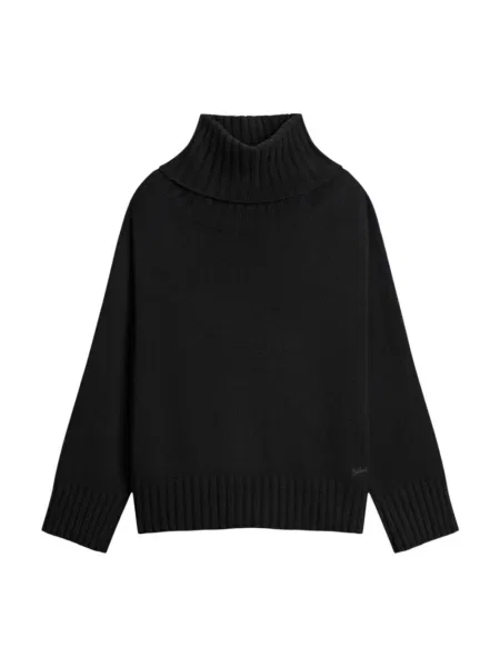 Sweter z golfem Woolrich wełniany czarny