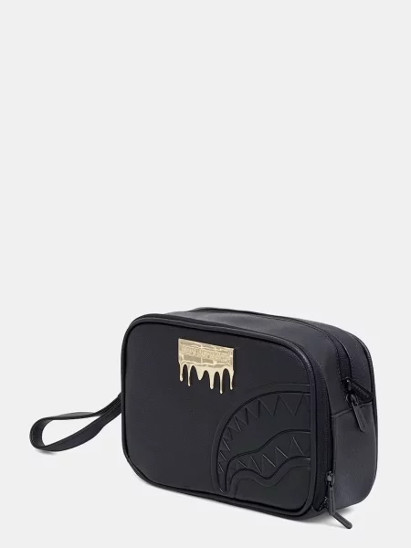 Pungă cosmetică Sprayground din piele negru