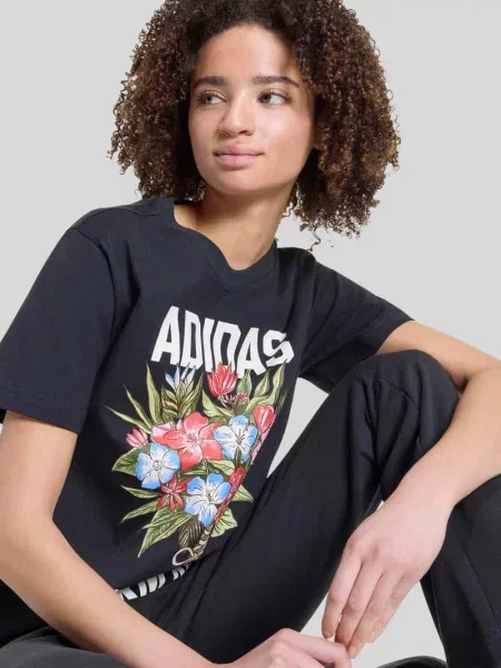 Męski t-shirt o kroju regular fit z czystej bawełny Adidas Sportswear czarna