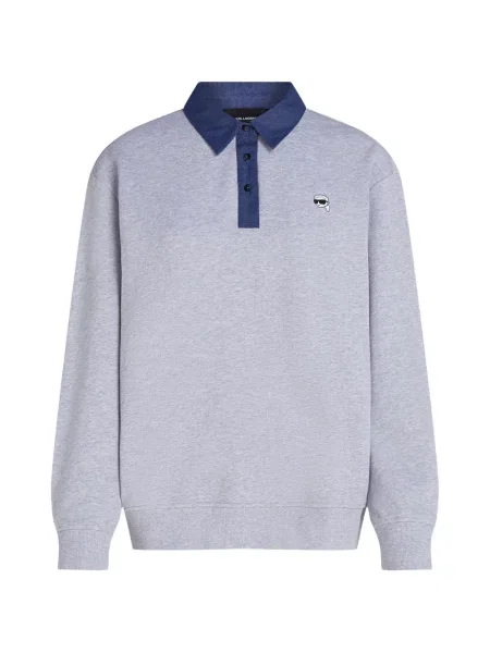 Tricou polo Karl Lagerfeld gri