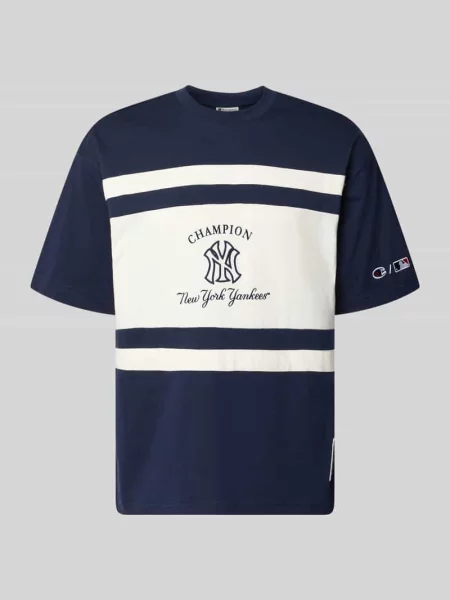 T-shirt o kroju relaxed fit z czystej bawełny Champion granatowa