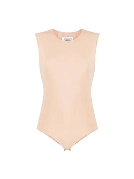 Lniana koszulka Maison Margiela beżowa