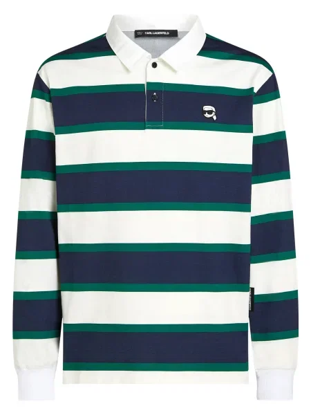 Karl Lagerfeld Tricou Ikon bleumarin / verde închis alb
