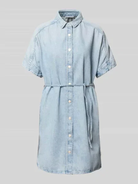 Sukienka jeansowa o kroju relaxed fit z czystej bawełny Marc O'polo Denim niebieska