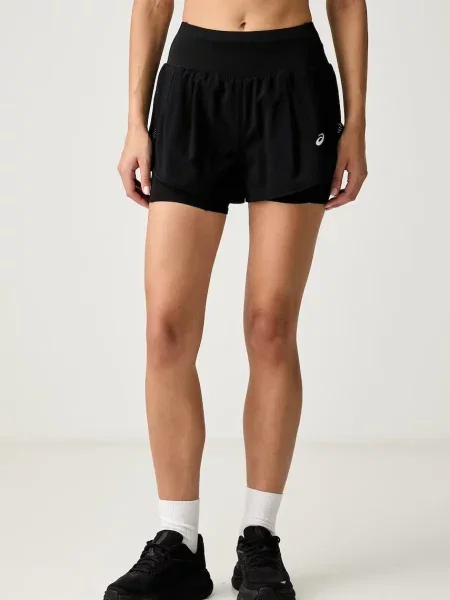 Asics pantaloni scurți 2 în 1 pentru femei ROAD IN SHORT negru