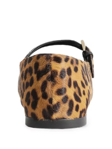 Balerini Prada cu imagine cu model leopard cu cataramă maro