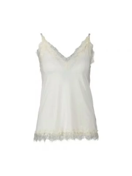 Top Rosemunde bez rękawów biały