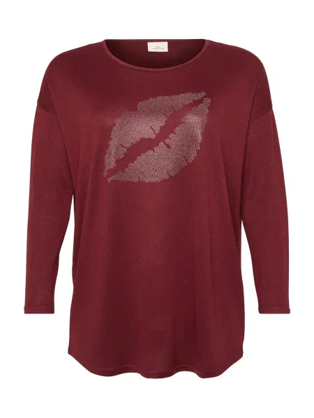 ONLY Carmakoma Tricou CARMALBA carmin / argintiu roșu