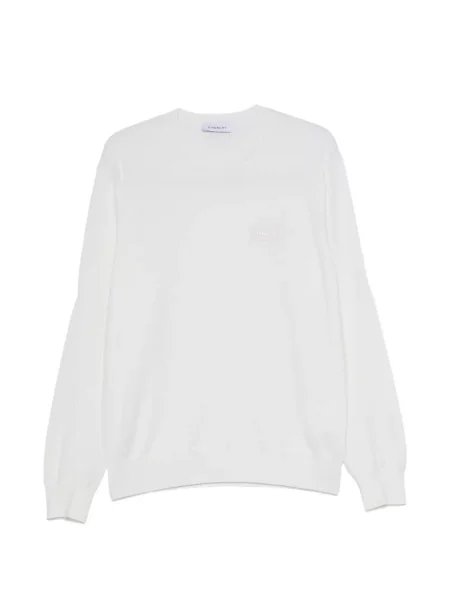 Pulover Givenchy cu decolteu rotund cu autograf alb