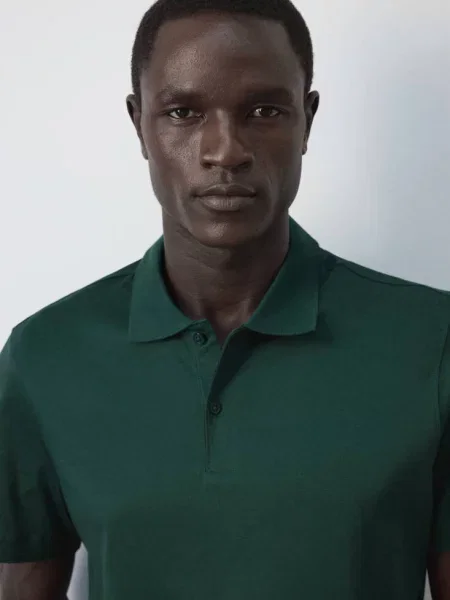 Koszulka polo regular fit bilardowa zieleń Mężczyzna XS MANGO MAN