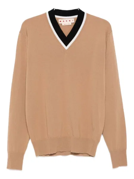 Pulover Marni de lână cu decolteu în V