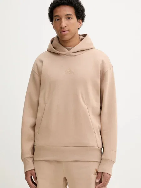 Pulover adidas ALL SZN s kapuco bež