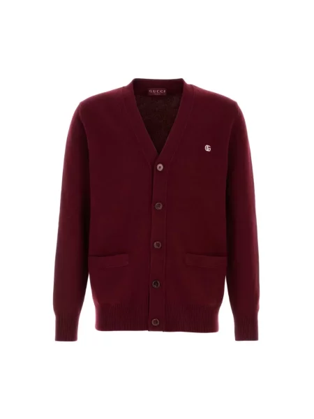 Kardigan Gucci wełniany brązowy