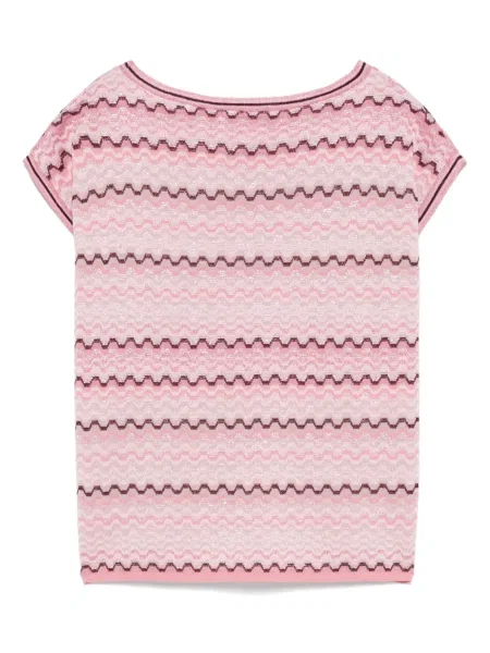 Top D.exterior din jacard roz