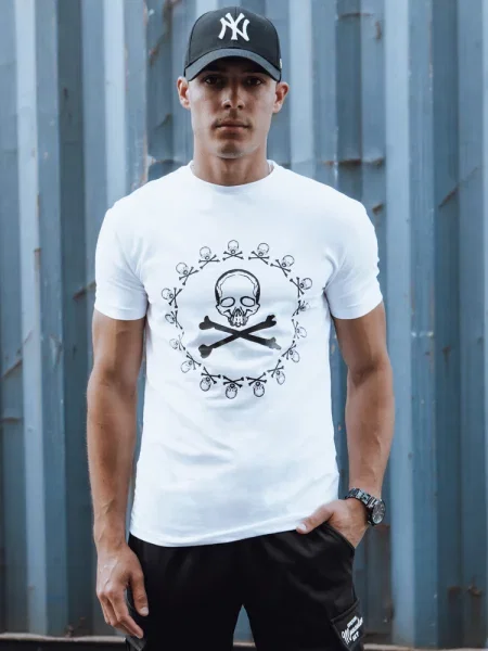 T-shirt z nadrukiem Dstreet biały