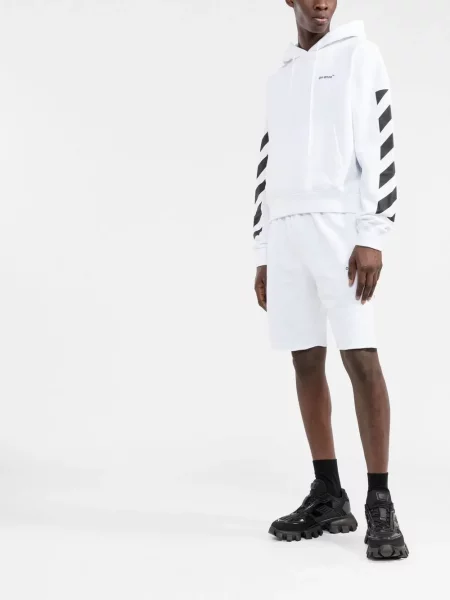 Hanorac cu glugă Off-white cu dungi alb
