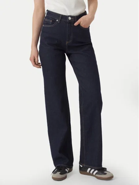 Vero Moda Džinsai Tessa Tamsiai Wide Leg mėlyna