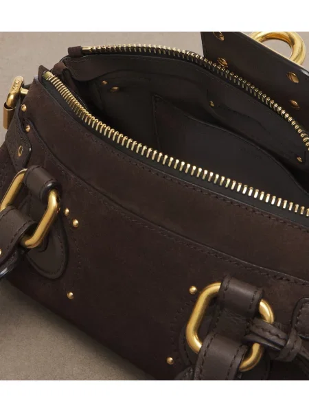 Geantă Chloé din piele de căprioară maro