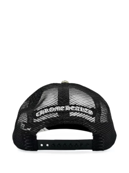 Кожена шапка с козирки Chrome Hearts със сърца бяло