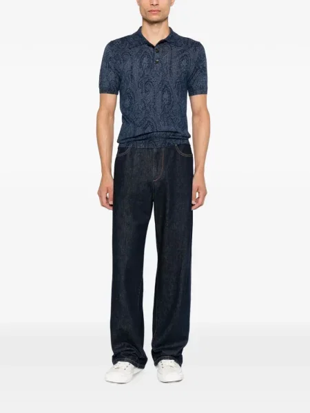 Polo Etro με σχέδιο paisley μπλε