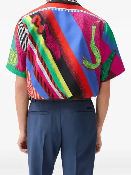 Cămașă Versace de mătase verde