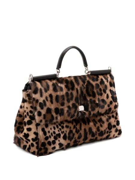 Geantă Dolce & Gabbana cu imagine cu model leopard maro
