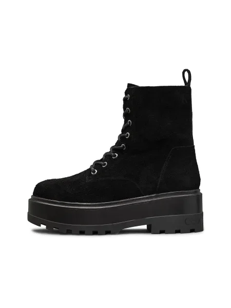 Calvin Klein Jeans Trappers Flatform Zip Laceup Mg S negru