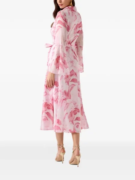 Rochie midi Guess cu model floral cu imagine alb