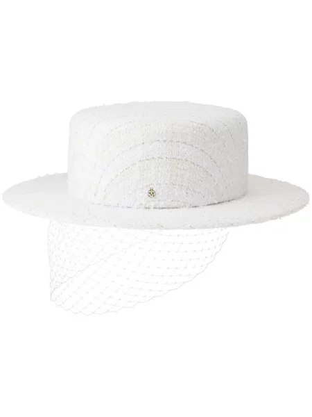 Căciulă Maison Michel din tweed alb