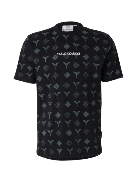 Carlo Colucci Majica Falchi pastelno zelena / črna bela