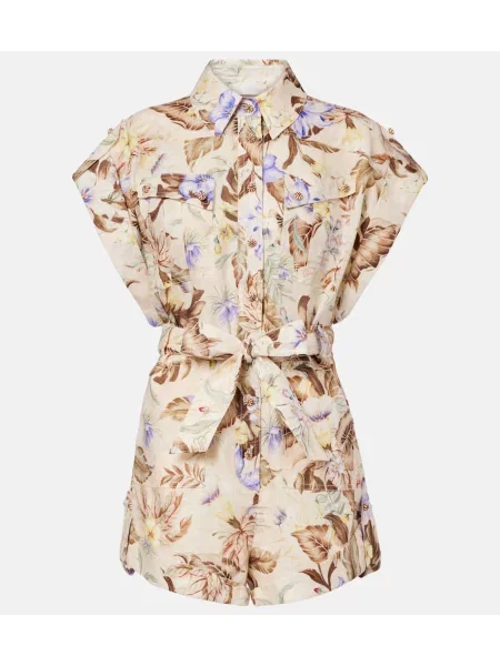 Salopetă Zimmermann de in cu model floral