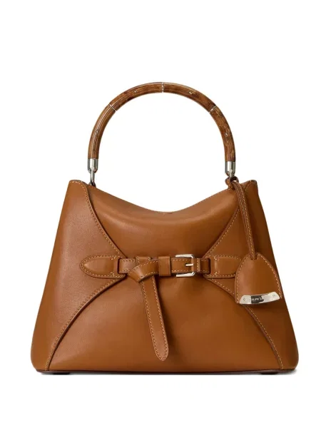 Geantă Ralph Lauren Collection din bambus maro