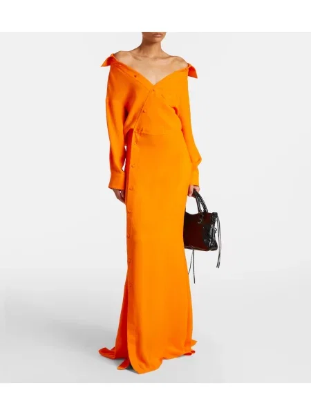 Rochie Balenciaga de mătase portocaliu