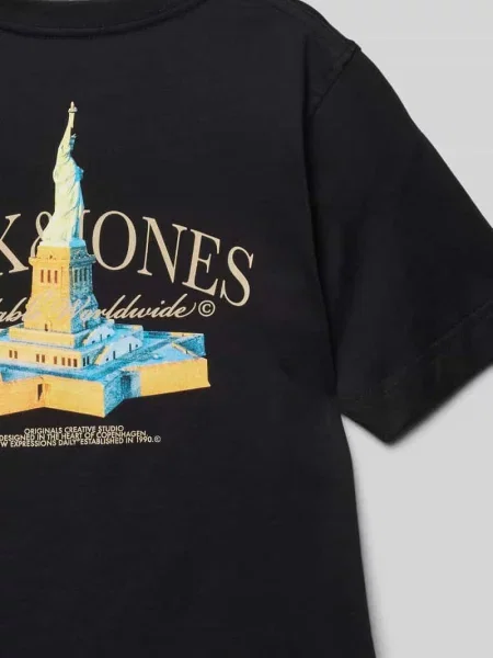 T-shirt z nadrukiem z logo model ‘BOSTON PHOTO’ Jack & Jones czarna