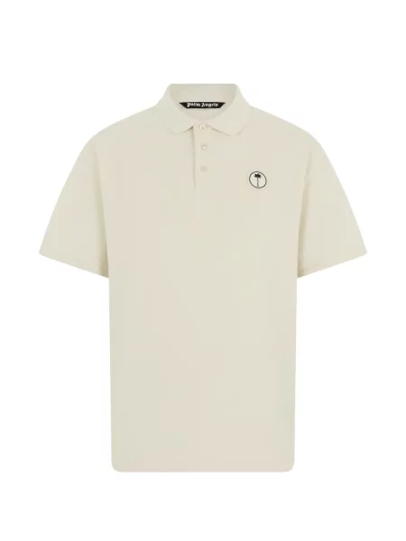 Tricou polo Palm Angels cu autograf alb