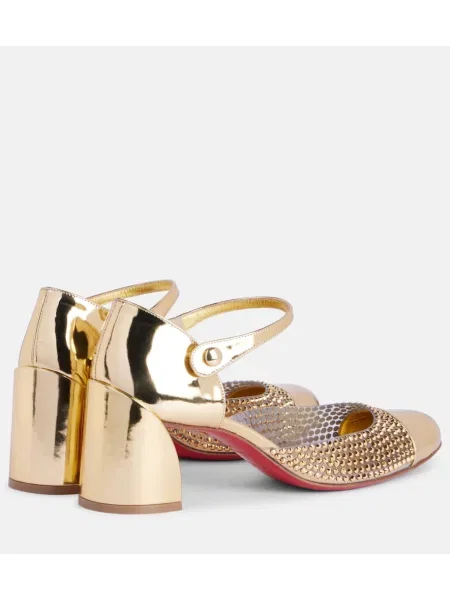 Kožené lodičky Christian Louboutin zlatá