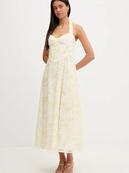 Bardot rochie princess galben