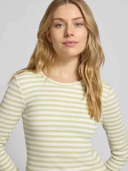 Bluzka z długim rękawem o kroju slim fit z mieszanki bawełny ekologicznej model ‘ANNA’ Selected Femme