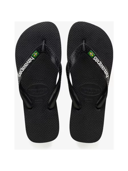 Japonki Havaianas Brasil Logo czarno-białe białe