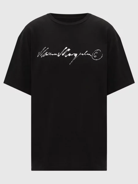 Футболка з контрастним логотипом Maison Margiela Mm6 чорна