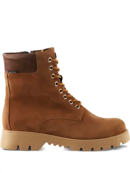 Čizmice Högl s vezicama s čipkom smeđa