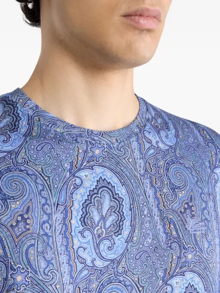 Tricou Etro cu model floral albastru