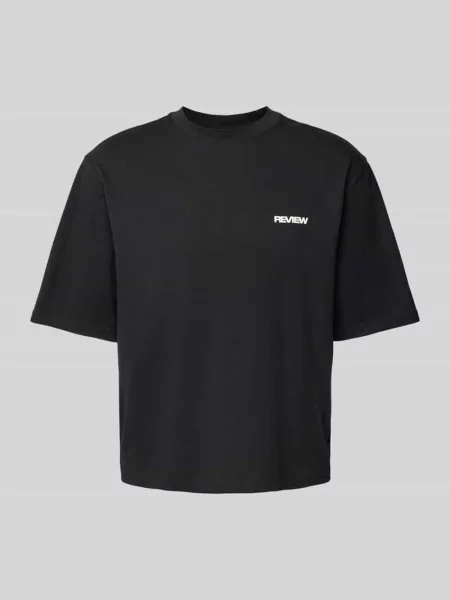 T-shirt o kroju oversized z nadrukiem z logo Review czarna
