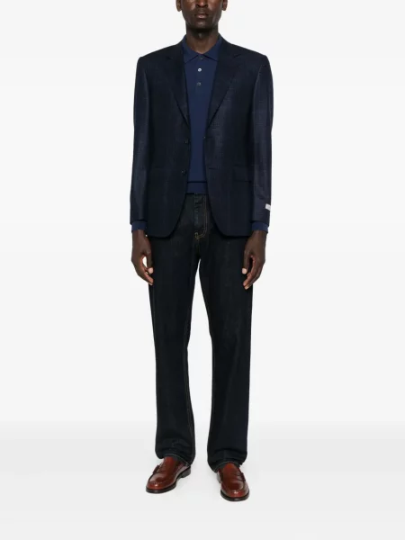 Lung tricou polo Corneliani albastru