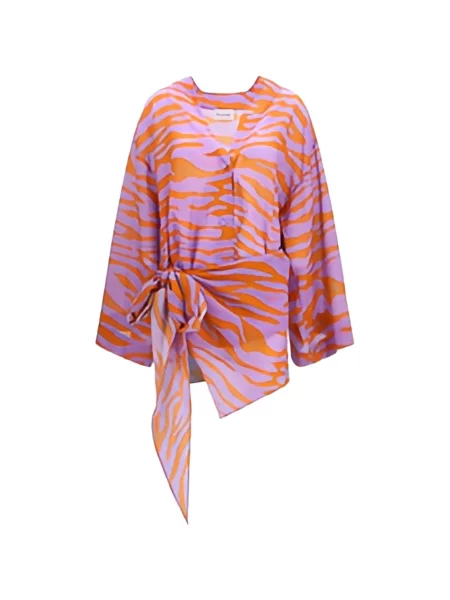Rochie mini The Attico cu imagine cu model zebră roz