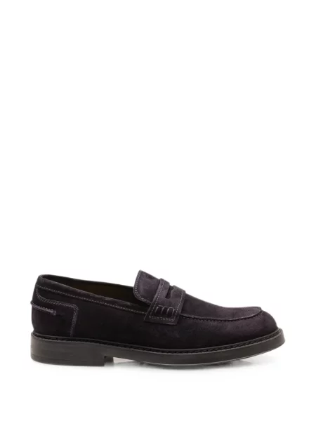 Pantofi loafer Doucal's din piele de căprioară albastru