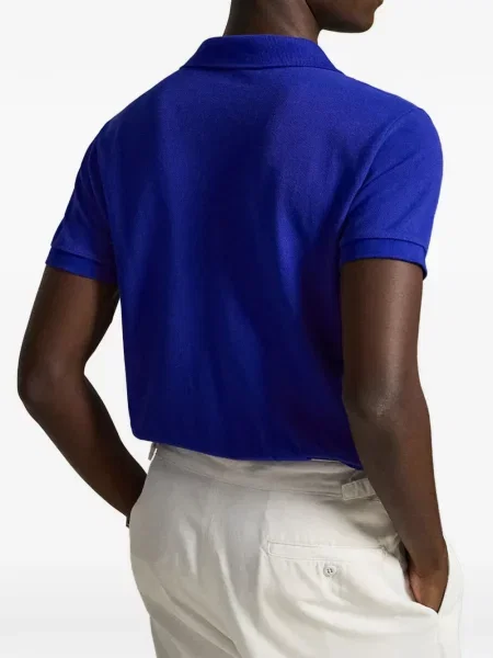 Tricou polo Polo Ralph Lauren cu autograf albastru