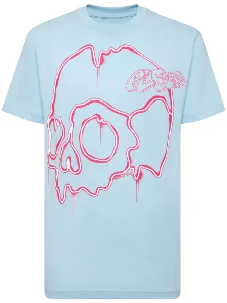 Tricou Philipp Plein cu imagine albastru