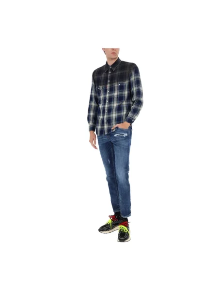 Jeansy Dsquared2 z przetarciami niebieskie
